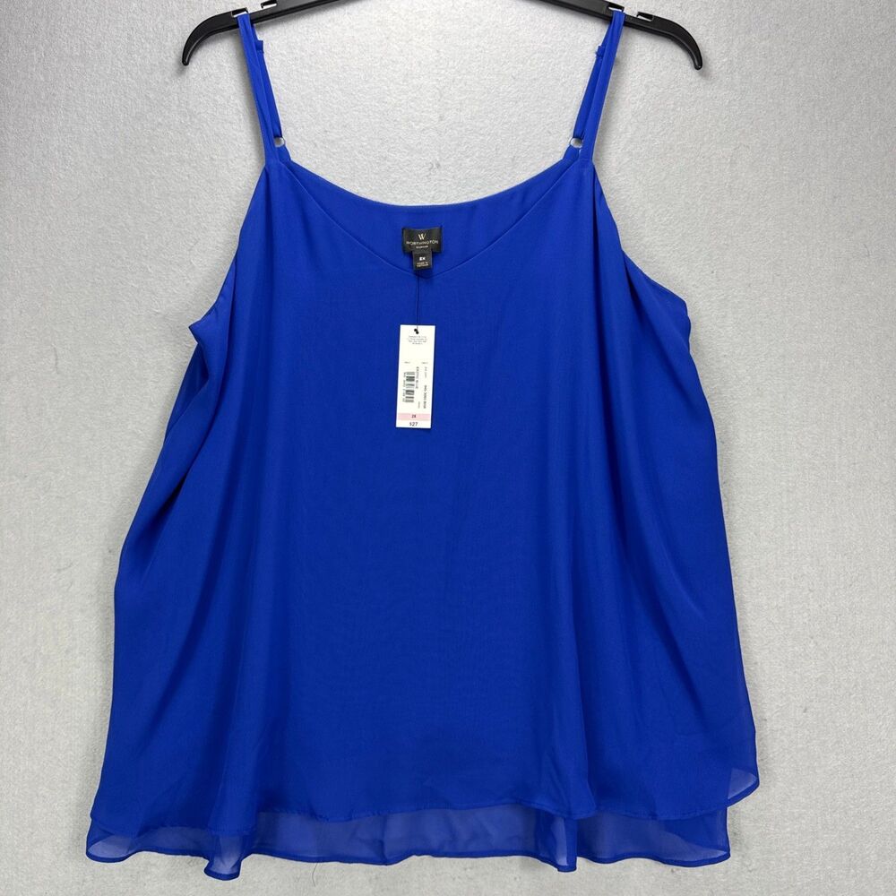 NWT Worthington Top Women's 2X Plus Royal Blue Camisole Lightweight Flowy